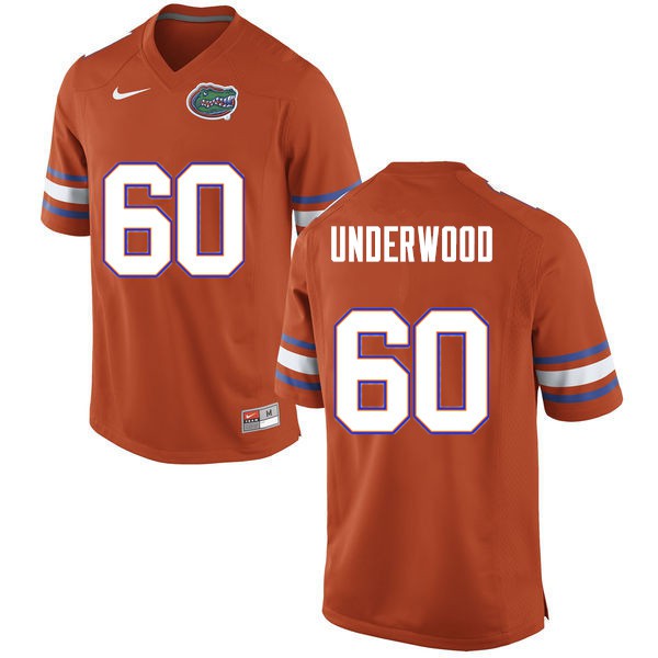 Men #60 Houston Underwood Florida Gators College Football Jersey Orange